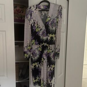 Just Cavalli Purple and Green Floral Dress